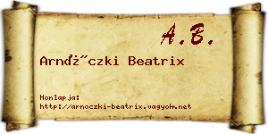 Arnóczki Beatrix névjegykártya